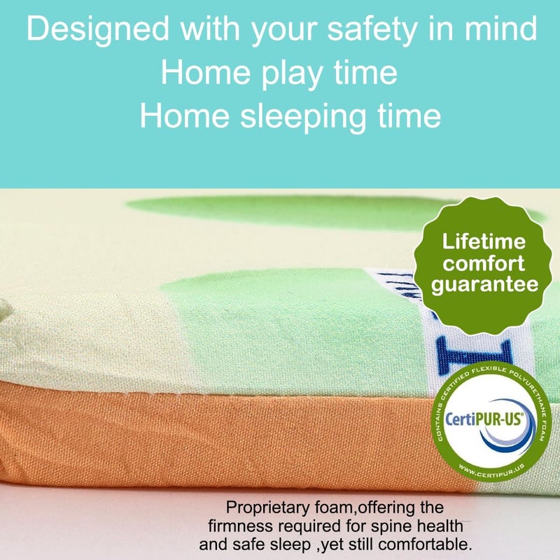 VUCWS 2025 Upgraded Pack and Play Mattress 38" x 26", Soft Firm Premium Foam Pack N Play Mattresses Odorless Breathable Comfort Baby Foam Portable Playpen Mattresses (Color Circles) - Image 4